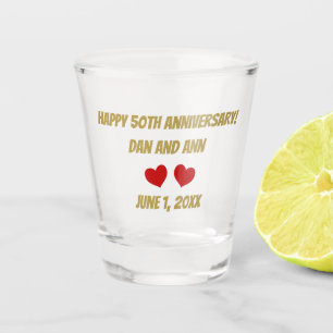 Happy 50th Anniversary Shot Glass
