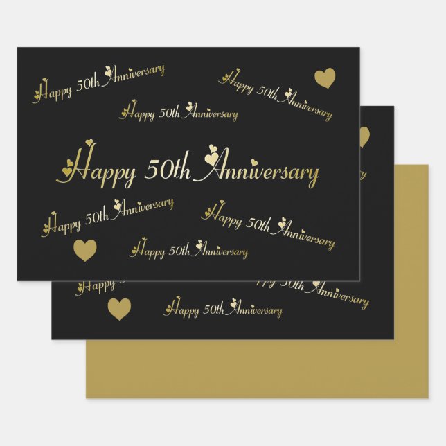 Happy 50th Anniversary  Wrapping Paper Sheets (Set)