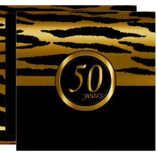 Happy 50th Anniversary Years | Zebra Pattern Invitation