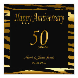 Happy 50th Anniversary | Zebra Stripes Invitation