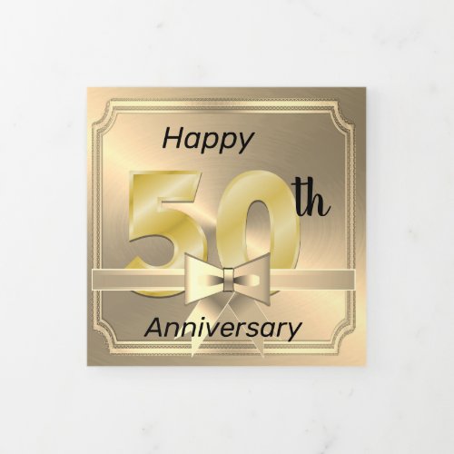 Happy 50th AnniversaryTri Fold Photo Card