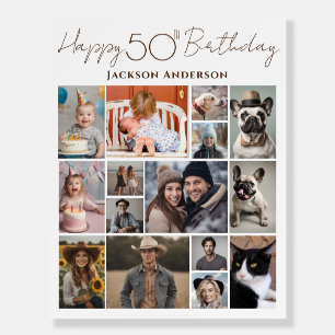 Happy 50th Birthday 15 Multiple Photo  Foam Board