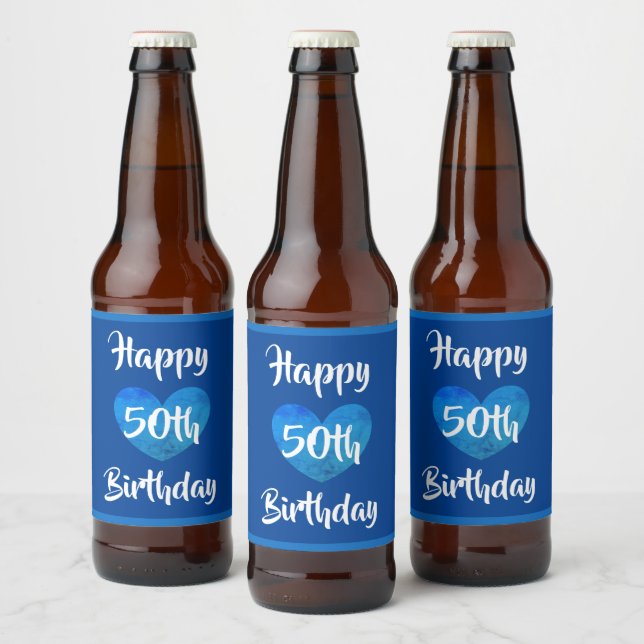 Happy 50th Birthday beer labels by dalDesignNZ (Bottles)