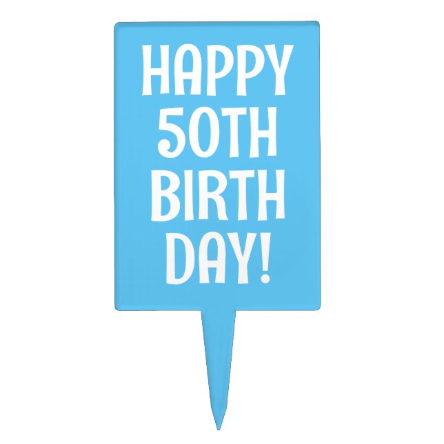 Happy 50th Birthday cake topper celebration picks (Front)