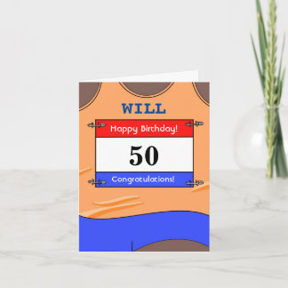 Happy 50th Birthday card for a runner
