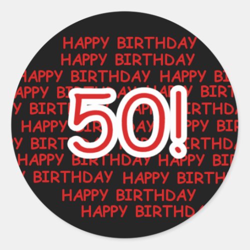 Happy 50th Birthday Classic Round Sticker