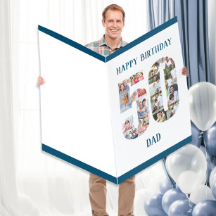 Happy 50th Birthday Dad Big 50 Photo Collage Card