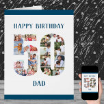 Happy 50th Birthday Dad Number 50 Photo Collage Cards<br><div class="desc">Say Happy 50th Birthday Dad with a unique birthday card and your own custom photo collage. This big birthday card for Dad has modern slab typography in ocean blue and simple styling in order to focus on your pictures in the number 50. The template is set up for you to...</div>