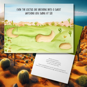 Happy 50th Birthday Desert Golf Course Watercolor Card