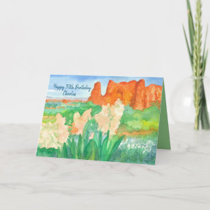 Happy 50th Birthday Desert Mountains Personalized Card