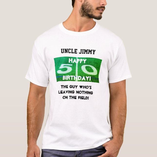 Happy 50th Birthday Football T-Shirt (Front)