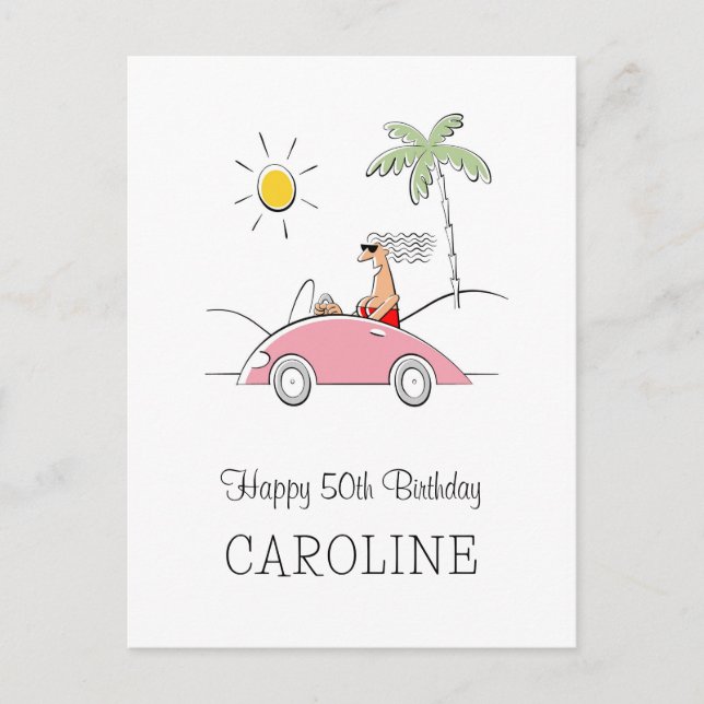 Happy 50th Birthday Funny Humorous Card For Her  (Front)