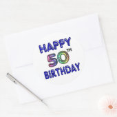 Happy 50th Birthday Gifts And Birthday Apparel Classic Round Sticker ...