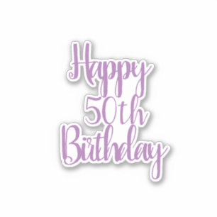 Happy 50th Birthday Lavender Fabulous Elegant 2020 Sticker