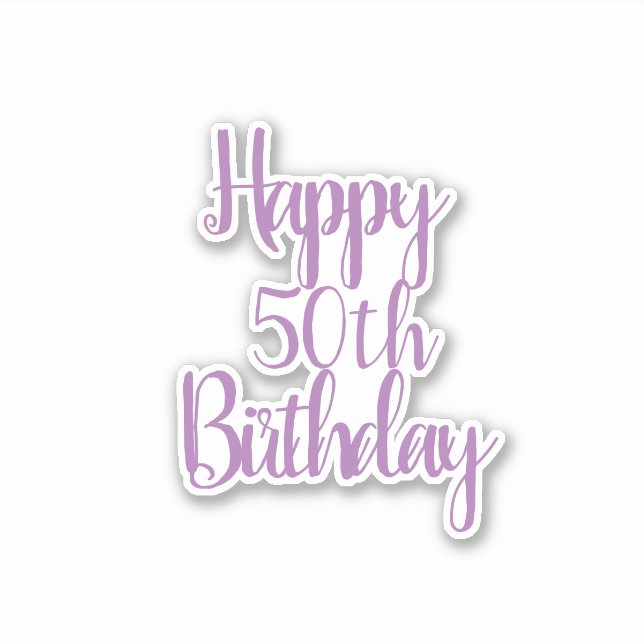 Happy 50th Birthday Lavender Fabulous Elegant 2020 Sticker (Front)