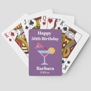 Happy 50th Birthday Martini Poker Cards