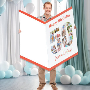 Happy 50th Birthday Milestone Photo Collage Huge Card