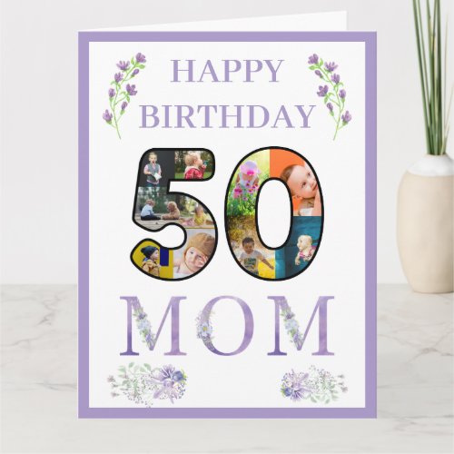 Happy 50th Birthday Mom Photo Collage Template