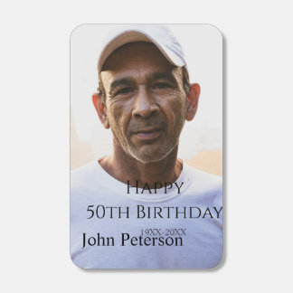 Happy 50th birthday name photo year man simple min matchboxes