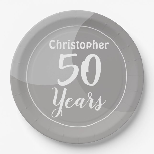 Happy 50th Birthday Paper Plates (Front)