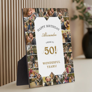 Happy 50th Birthday Personalized Photo Collage Plaque