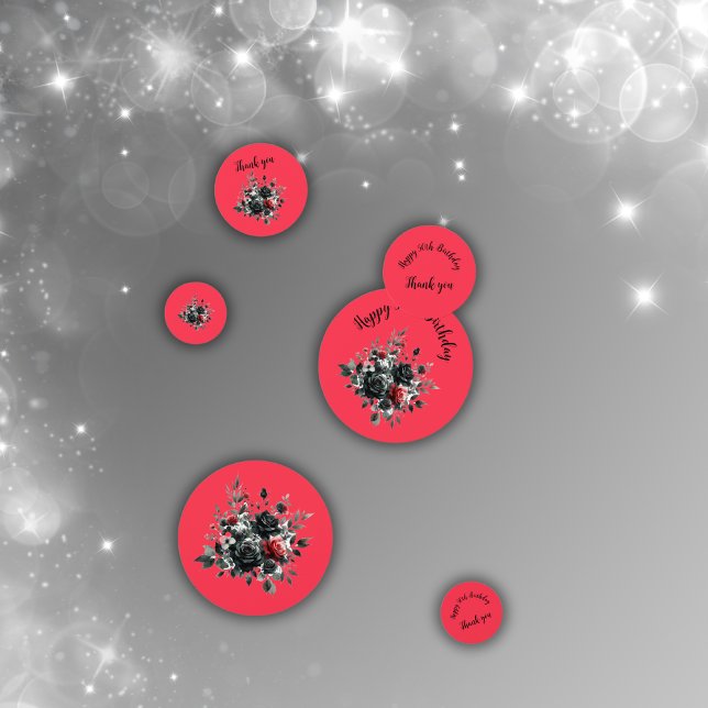 Happy 50th Birthday Red and Black Roses | Confetti (Creator Uploaded)
