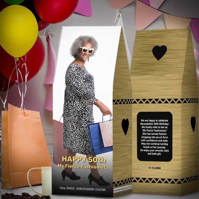 Happy 50th Birthday Thank You Party Favors  Roasted Coffee (Happy 50th Birthday Thank You Party Favors Roasted Coffee is great as a keepsake for your guest. )