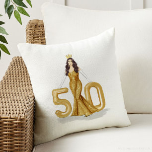 happy 50th birthday throw pillow