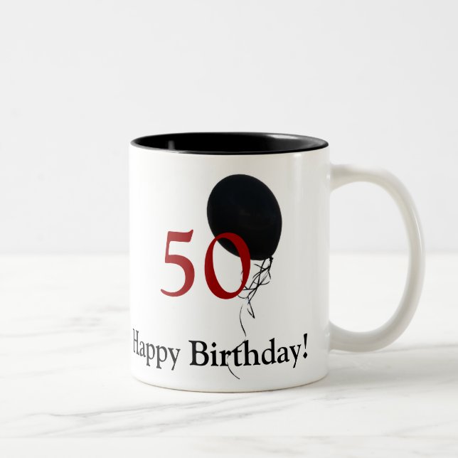 happy 50th birthday Two-Tone coffee mug (Right)
