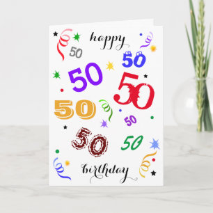 Happy 50th Birthday – Wowza! Folded Greeting Card