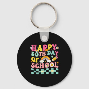 Happy 50th Day Of School Retro Teacher Students Sm Keychain
