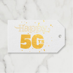 Happy 50th foil gift tags