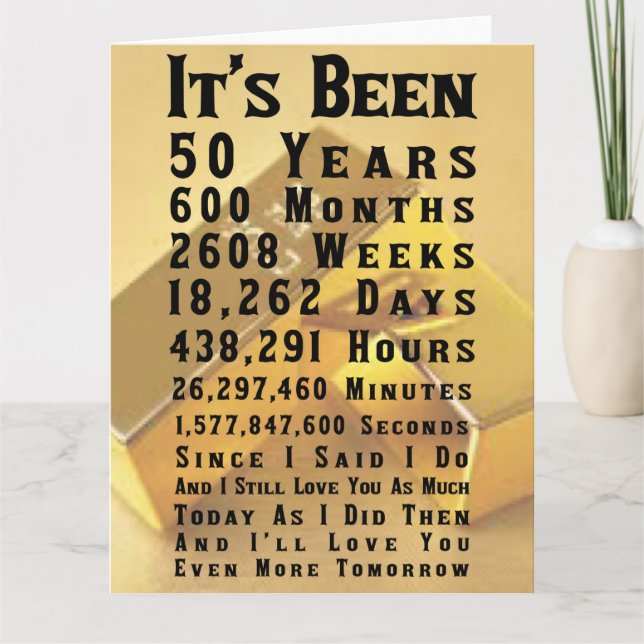Happy 50th Gold Wedding Anniversary Card (Front)