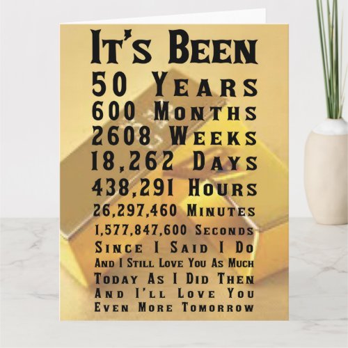 Happy 50th Gold Wedding Anniversary Card