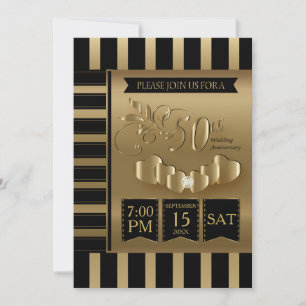 Happy 50th Golden Anniversary Invitation