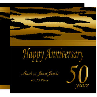 Happy 50th Golden Wedding Anniversary | Zebra Invitation