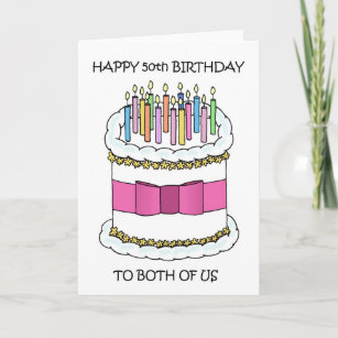 Happy 50th Joint Mutual Same Day Birthday Card