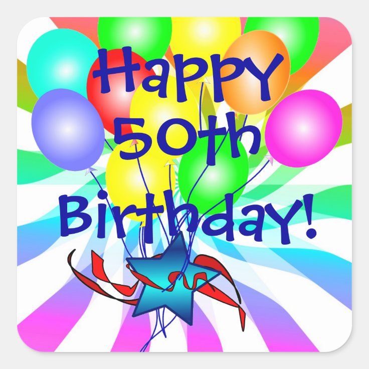 Happy 50th or ? Birthday Stickers | Zazzle