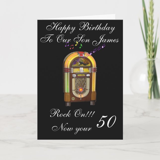 HAPPY 50TH SON GREETING CARD (Front)