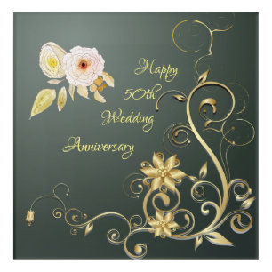 Happy 50th Wedding Anniversary Acrylic Wall Art