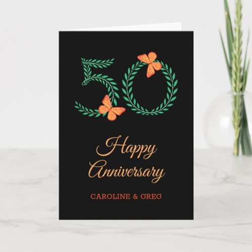 Happy 50th Wedding Anniversary Butterfly Card