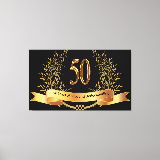 Happy 50th Wedding Anniversary Canvas Prints (Front)