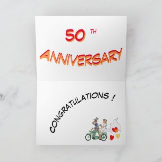 Happy 50th Wedding Anniversary Cust. Greeting Card