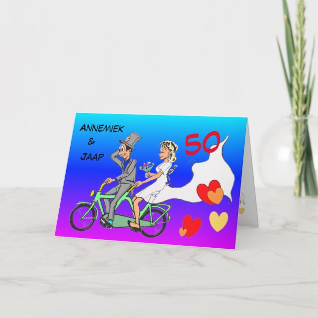 Happy 50th Wedding Anniversary Cust. Greeting Card (Front)