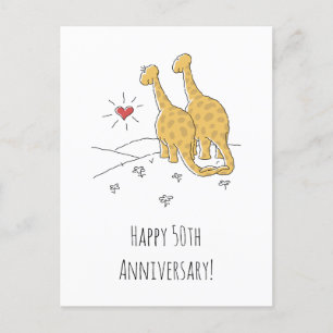 Happy 50th Wedding Anniversary Cute Dinosaurs Card