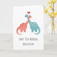 Happy 50th Wedding Anniversary Cute Dinosaurs