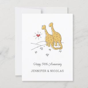 Happy 50th Wedding Anniversary Cute Dinosaurs Card