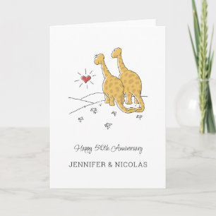 Happy 50th Wedding Anniversary Cute Dinosaurs Card