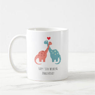 Happy 50th Wedding Anniversary Cute Dinosaurs Coffee Mug