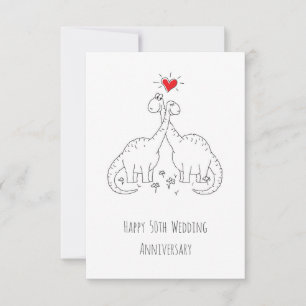 Happy 50th Wedding Anniversary Dinosaurs Card